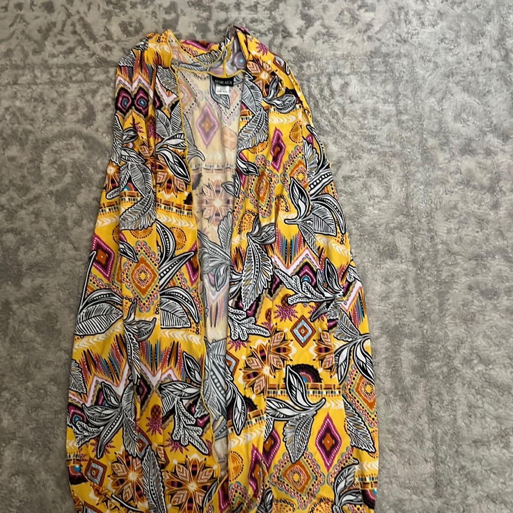 Soraya Yellow Printed Coverup Vest